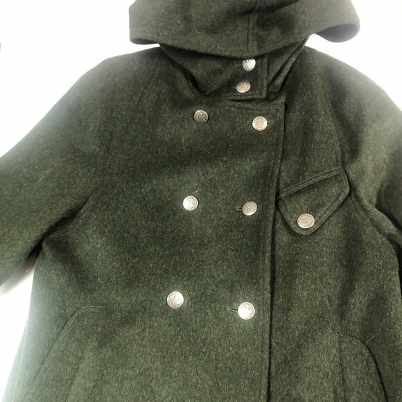 GIESSWEIN Made in Austria Pure New Wool Green Jacket Coat with hood size M(10)US - Picture 11 of 14